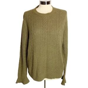 J. Crew‎ flared sleeve cable knit sweater